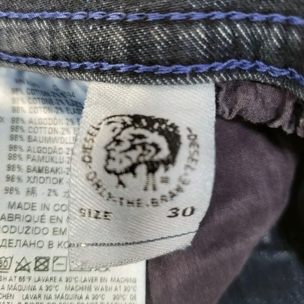 Diesel Jeans‎ Mens 30x32 Thommer Slim Skinny Very Distressed Holes Rock And Roll